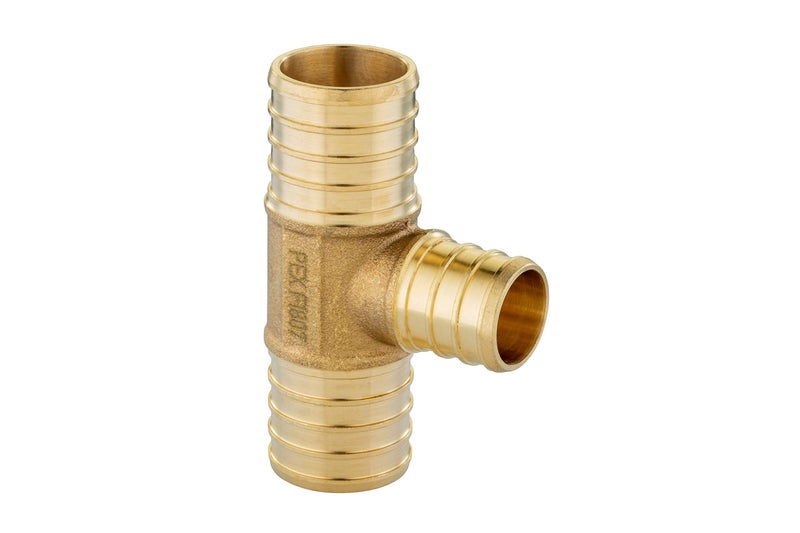 EFIELD (Pack of 3) EFIELD 1" x 1"x 3/4" Barb Crimp Pex Reducing Tee Brass Fittings, ASTM F1807,(PEX1807090-3PCS) - Image 2
